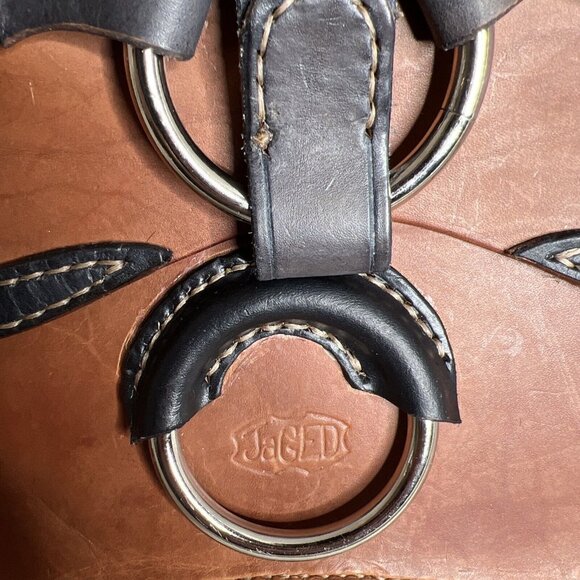 Jagger Vintage Brown Leather Saddlebag Purse With Adjustable Strap & Unique - Picture 6 of 10